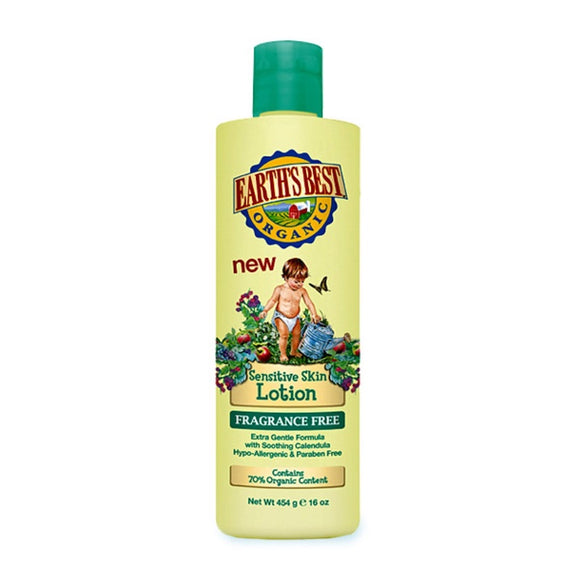 EARTHS BEST: Lotion Fragrance Free Sensitive Skin, 16 oz
