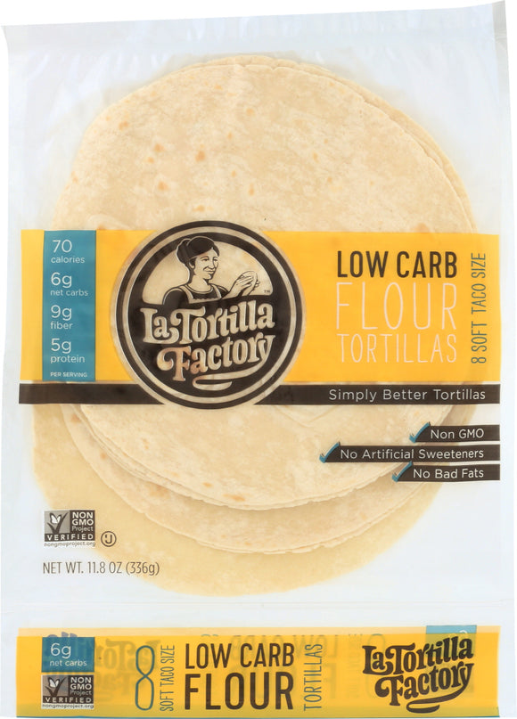 LA TORTILLA FACTORY: Low Carb Flour Tortillas  11.8 Oz