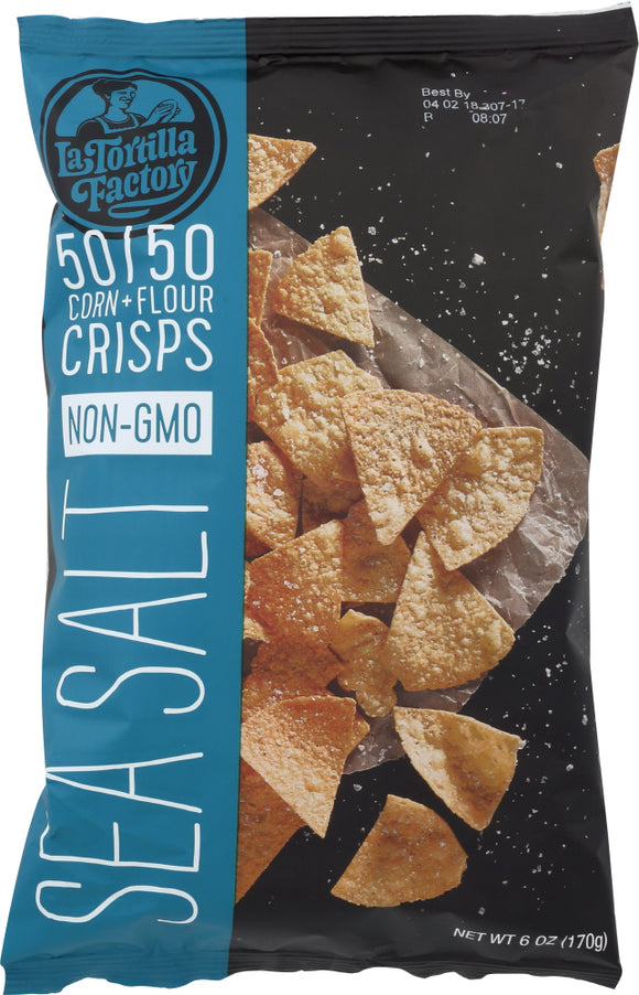LA TORTILLA FACTORY: Crisps 50 50 Sea Salt, 6 oz