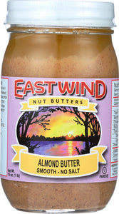 EAST WIND: No Salt Smooth Almond Butter, 16 Oz