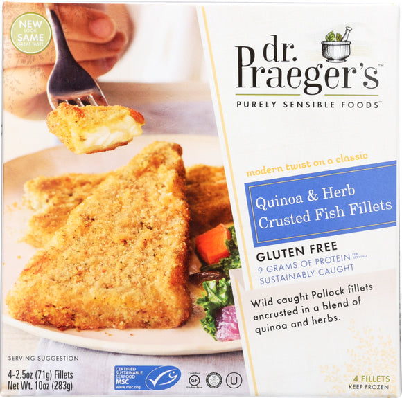 DR PRAEGER: Quinoa & Herb Crusted Fish Fillets 4-2.5 oz, 10 oz