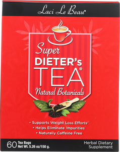 LACI LE BEAU: Super Dieter's Tea All Natural Botanicals, 60 Tea Bags