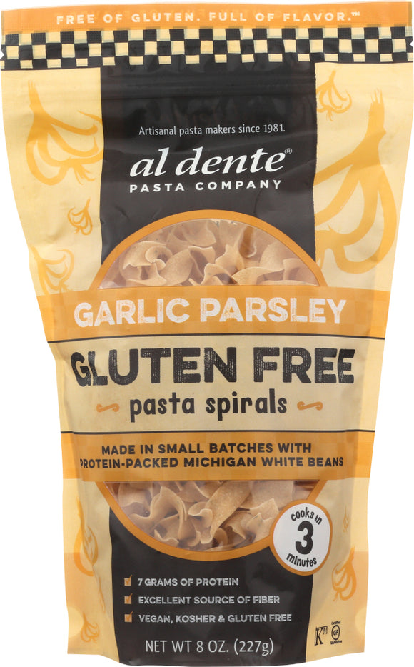 AL DENTE: Pasta Spiral Garlic Parsley Gluten Free, 8 oz