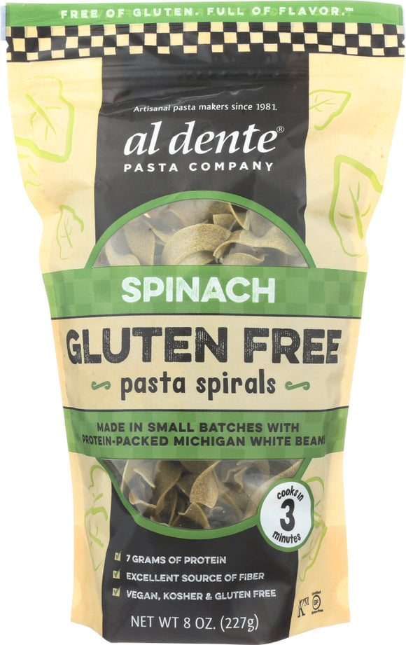 AL DENTE: Pasta Spiral Spinach Gluten Free, 8 oz