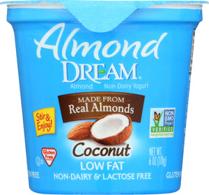 ALMOND DREAM: Coconut Almond Non-Dairy Low Fat Yogurt, 6 oz