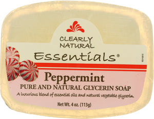 CEARLY NATURAL: Essentials Pure and Natural Glycerine Soap Peppermint, 4 oz