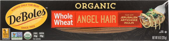 DEBOLES: Organic Whole Wheat Angel Hair Pasta, 8 oz