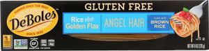 DE BOLES: Gluten Free Angel Hair Rice Pasta Plus Golden Flax, 8 oz