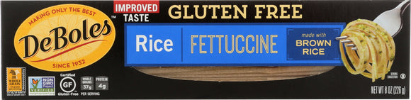 DEBOLES: Gluten Free Rice Fettuccine Pasta, 8 oz