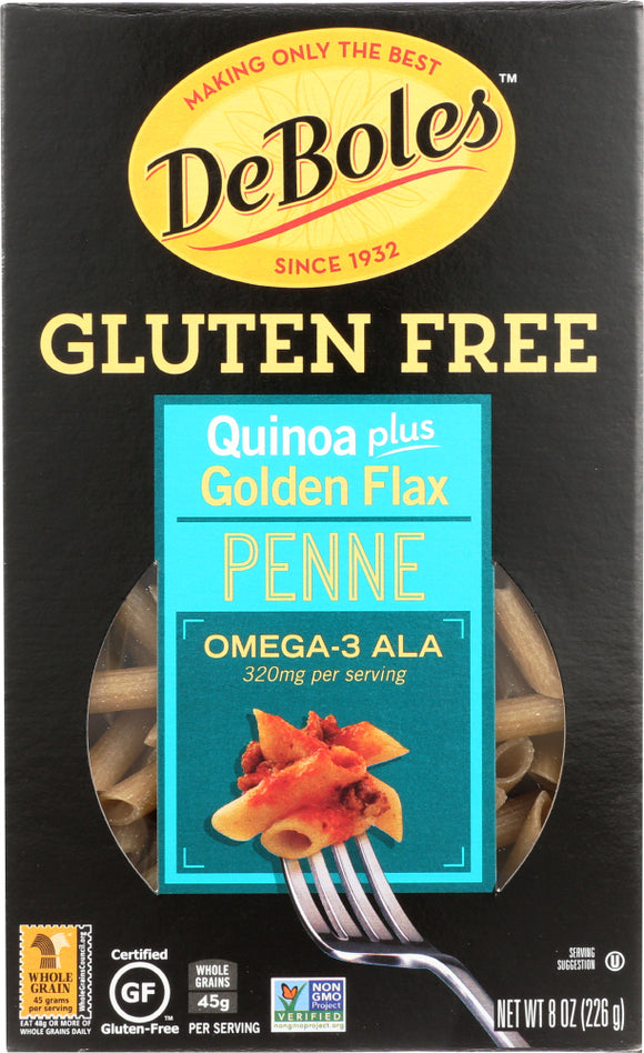 DEBOLES: Gluten-Free Quinoa Flax Pasta Penne, 8oz
