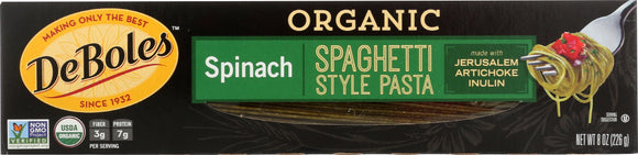 DEBOLES: Organic Spinach Spaghetti Style Pasta, 8 oz