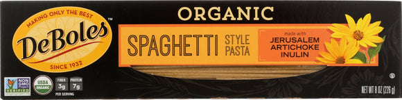 DEBOLES: Organic Jerusalem Artichoke Spaghetti Style Pasta, 8 oz