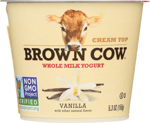 BROWN COW: Yogurt Vanilla Smooth and Creamy Cream Top, 6 oz