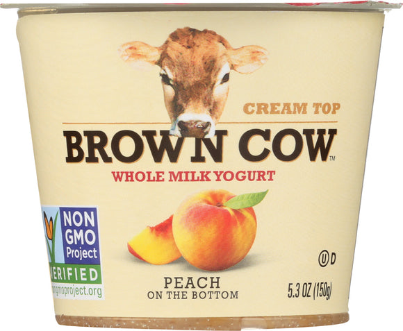BROWN COW: Yogurt Peach On The Bottom Cream Top, 6 oz