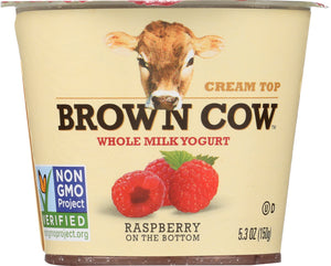 BROWN COW: Yogurt Raspberry On The Bottom Cream Top, 6 oz