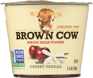 BROWN COW: Yogurt Cherry Vanilla Cherry On The Bottom Cream Top, 6 oz