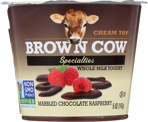 BROWN COW: Yogurt Marbled Chocolate Raspberry, 5 oz