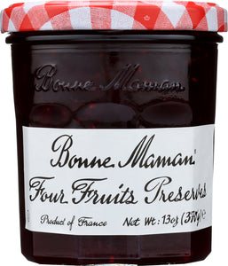 BONNE MAMAN: Four Fruits Preserves, 13 oz