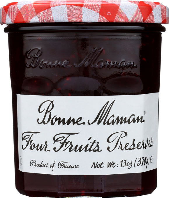 BONNE MAMAN: Four Fruits Preserves, 13 oz