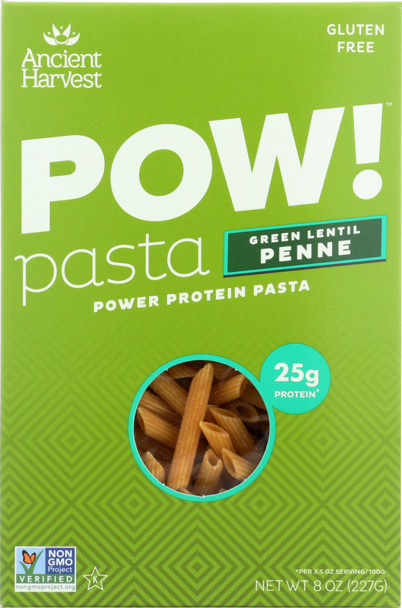 ANCIENT HARVEST: Pow! Pasta Green Lentil Penne, 8 oz