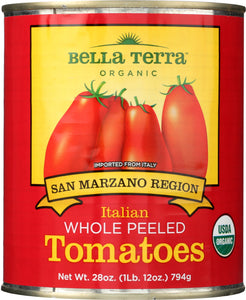 BELLA TERRA: Organic Italian Whole Peeled Tomatoes, 28 oz