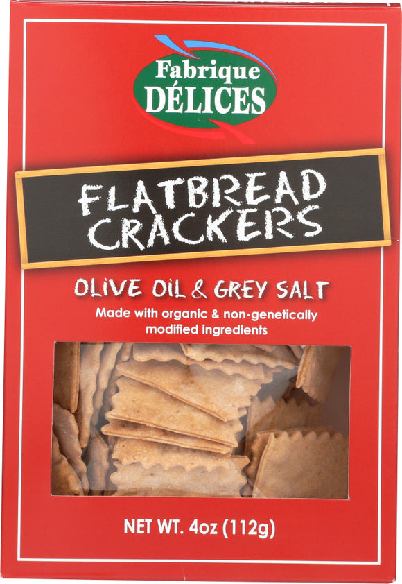 FABRIQUE DELICES: Flat Bread Crackers Olive Oil & Salt, 4 oz