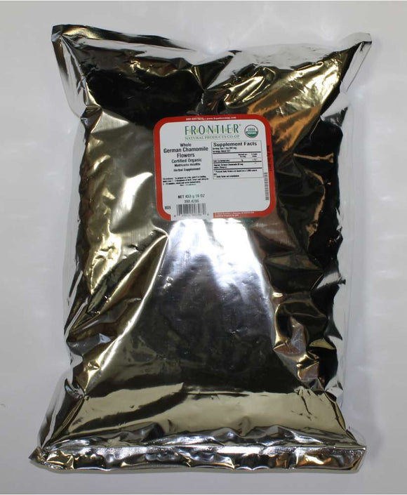 FRONTIER HERB: Organic Whole German Chamomile Flowers 16 Oz