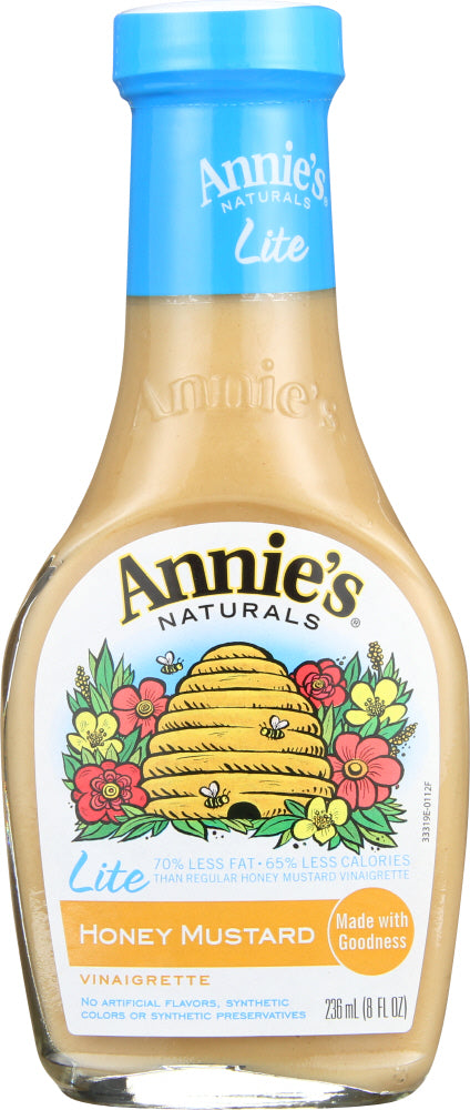 ANNIES HOMEGROWN: Lite Honey Mustard Vinaigrette Dressing, 8 oz