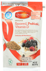 LINWOODS: Ground Flaxseed with Probiotics & Vitamin D, 8 oz