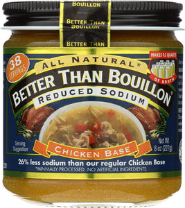 BETTER THAN BOUILLON: Vegetarian No Chicken Base Reduced Sodium, 8 Oz