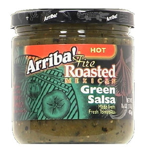 ARRIBA: Fire Roasted Mexican Green Salsa Hot, 16 Oz