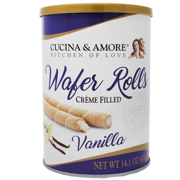 CUCINA & AMORE: Wafer Rolls Vanilla, 14.1 oz