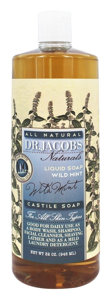 DR JACOBS: Wild Mint Liquid Soap, 32 oz