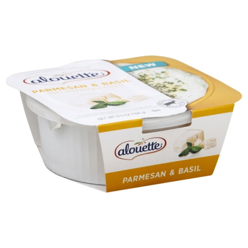 ALOUETTE: Parmesan & Basil Soft Spreadable Cheese Cup, 6.5 oz