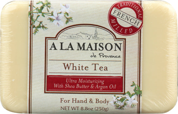 A LA MAISON DE PROVENCE: Traditional French Milled Bar Soap White Tea, 8.8 oz