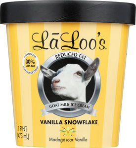 LA LOO'S: Vanilla Snowflake Goat Milk Ice Cream, 16 oz