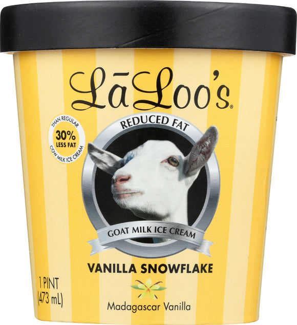 LA LOO'S: Vanilla Snowflake Goat Milk Ice Cream, 16 oz