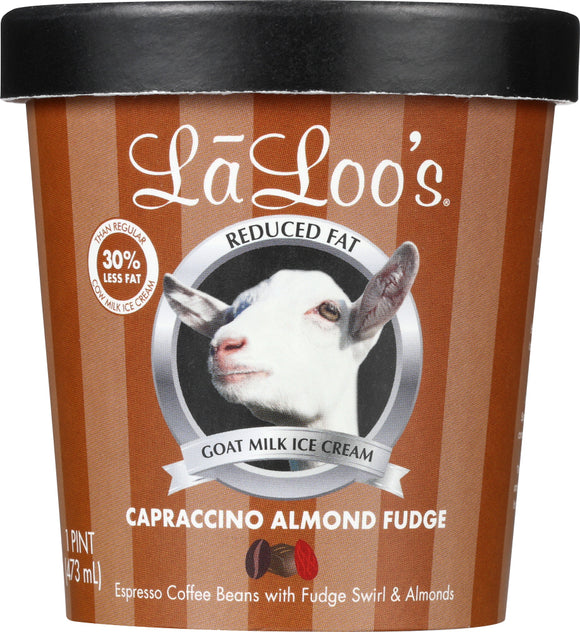 LALOOS: Ice Cream Capraccino Almond Fudge, 16 oz