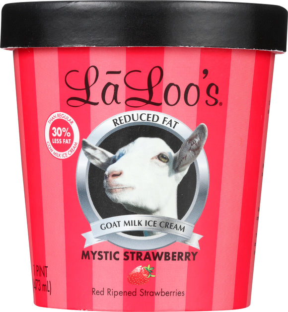 LALOOS: Mystic Strawberry Goat Milk Ice Cream, 16 oz
