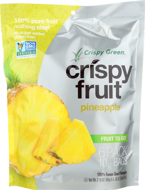 CRISPY GREEN: Crispy 6 Pack Pineapple, 2.16 oz