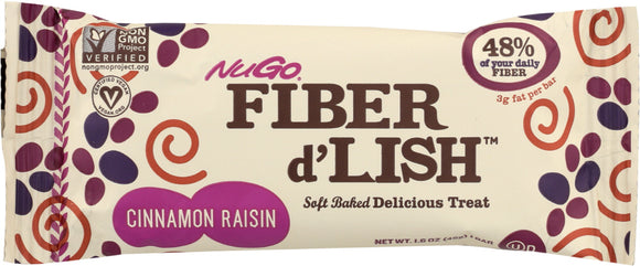 FIBER D'LISH: Cinnamon Raisin Bar, 1.6 oz