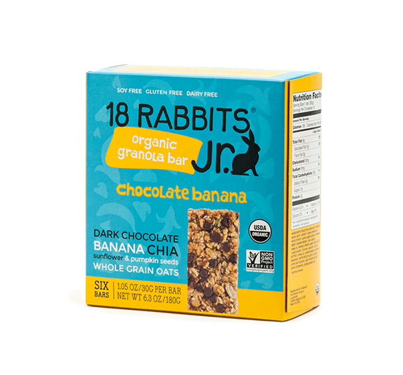 18 RABBITS:  Jr. Organic Granola Bar™ Chocolate Banana 6 Bars, 6.3 oz
