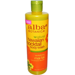 ALBA BOTANICA: Hawaiian Cocktail Body Wash, Revitalizing Mai Tai, 12 oz