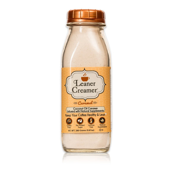 LEANER CREAMER: Powdered Coffee Creamer Caramel, 9.87 oz