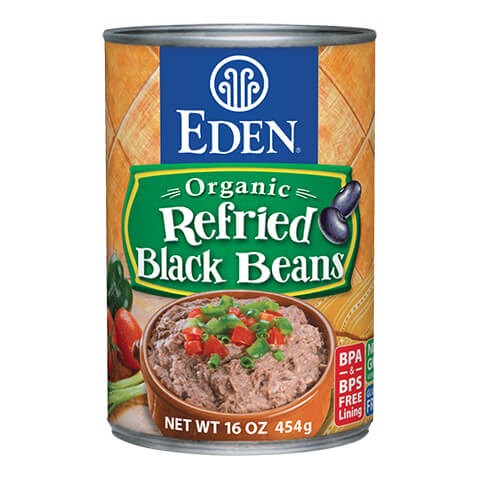 EDEN FOODS: Bean Refried Black Organic, 16 oz