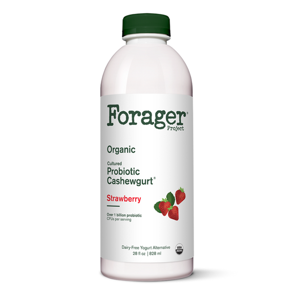 FORAGER: Dairy Free Strawberry Drinkable Cashewgurt, 28 fl oz