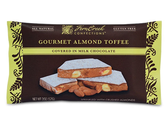 FERNCREEK: Gourmet Almond Toffee Bar Milk Chocolate, 2 oz