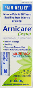 BOIRON: Arnicare Arnica Cream for Pain Relief & Blue Tube Value Pack, 2.5 oz