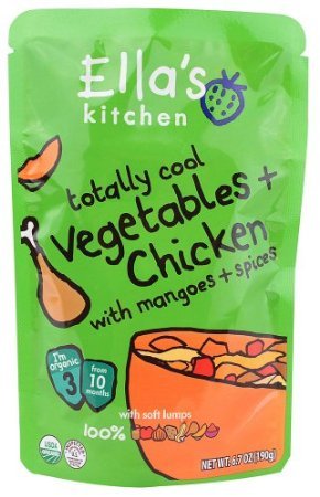 ELLAS KITCHEN: Totally Cool Vegetables + Chicken with Mangoes + Spices, 6.7 oz