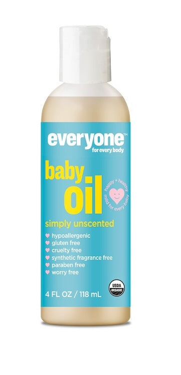 EVERYONE: Certified Organic Botanical Simply Unscented Baby Oil, 4 fl oz